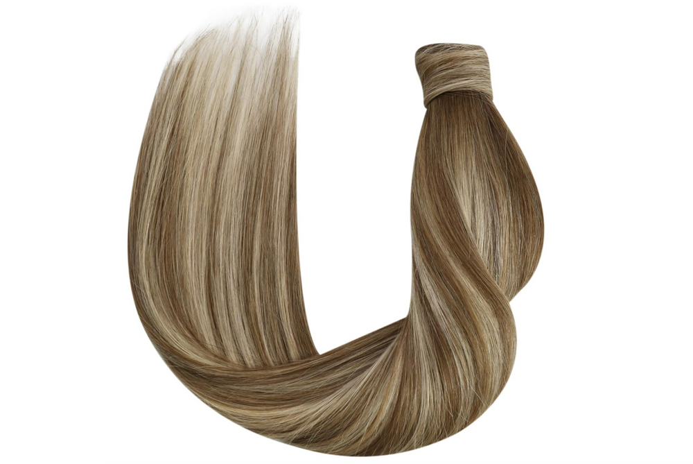 Medium Brown Balayage Platinum Blonde